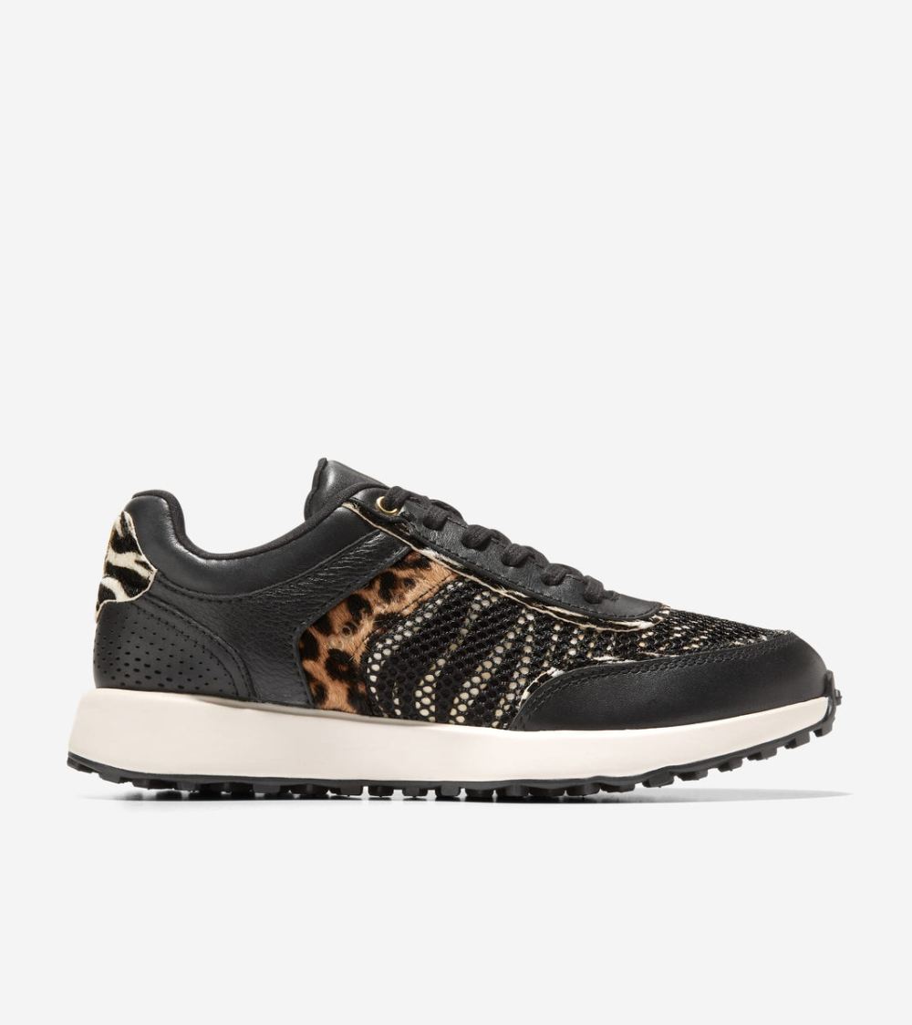 Cole Haan Women's GrandPro Wellesley Running Sneaker - Black-Safari Print-Ivory | Canada Outlet