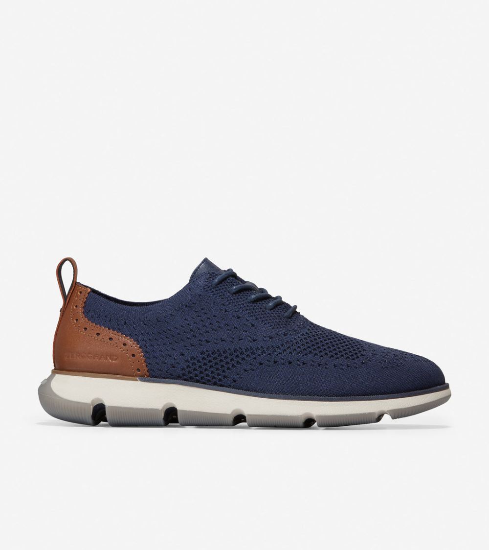 Cole Haan Men's 4.ZEROGRAND Oxford - Navy Ink Stitchlite-British Tan | Canada Outlet