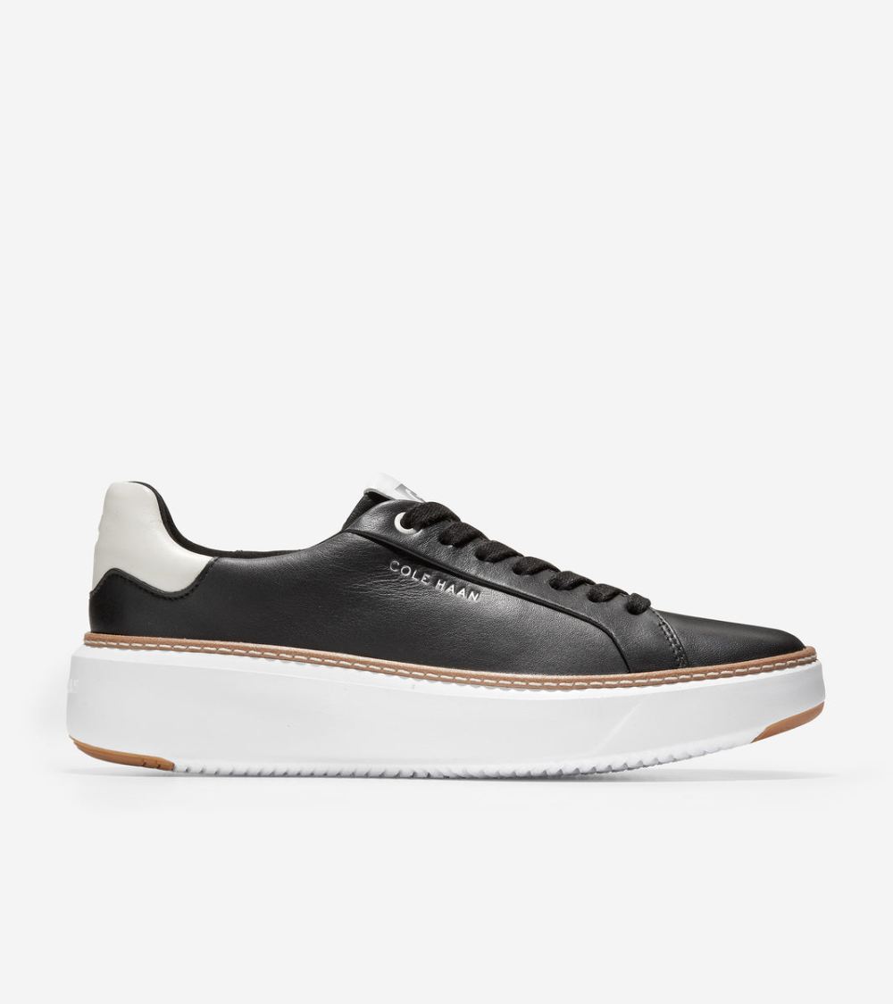 Cole Haan Women's GrandPro Topspin Sneaker - Black-Optic White-Cyber Yellow | Canada Outlet