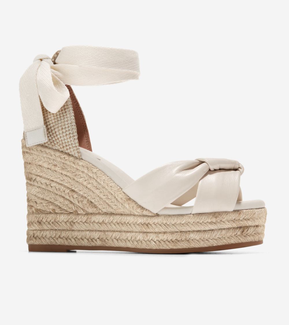 Cole Haan Women's Cloudfeel Hampton Wedge Sandals - Ivory-Natural Canvas | Canada Outlet
