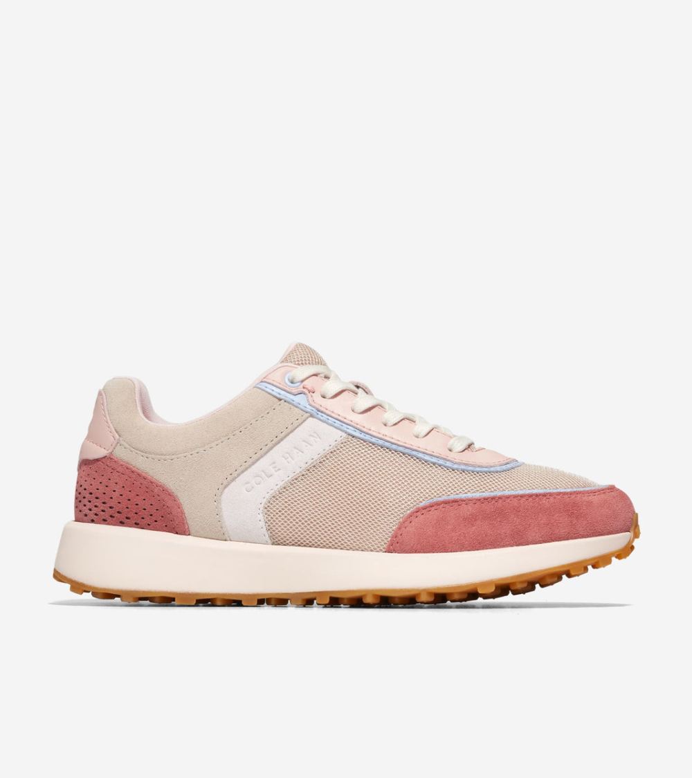 Cole Haan Women's GrandPro Wellesley Running Sneaker - Light Sesame-Nylon-Light Mahogony Suede-Rosewater Suede | Canada Outlet