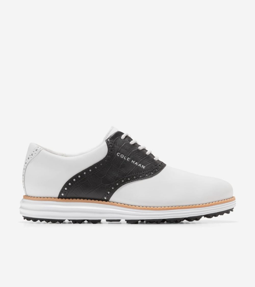 Cole Haan Men's OriginalGrand Saddle Golf Shoe - White | Canada Outlet