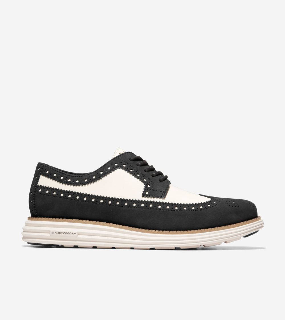 Cole Haan Men's OriginalGrand Remastered Longwing Oxford - Black-Ivory | Canada Outlet