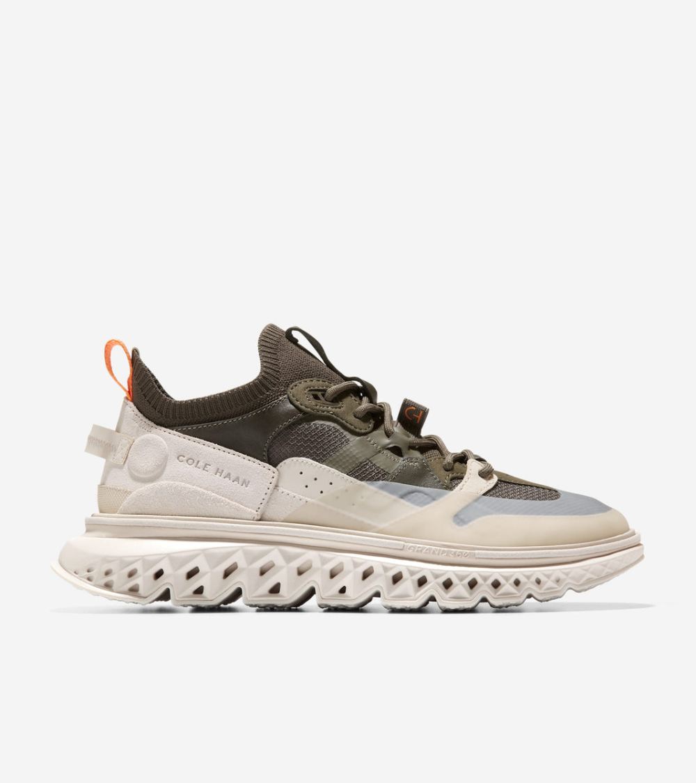 Cole Haan Men's 5.ZEROGRAND WRK Sneakers - Silver Birch-Olive-Tangerine | Canada Outlet
