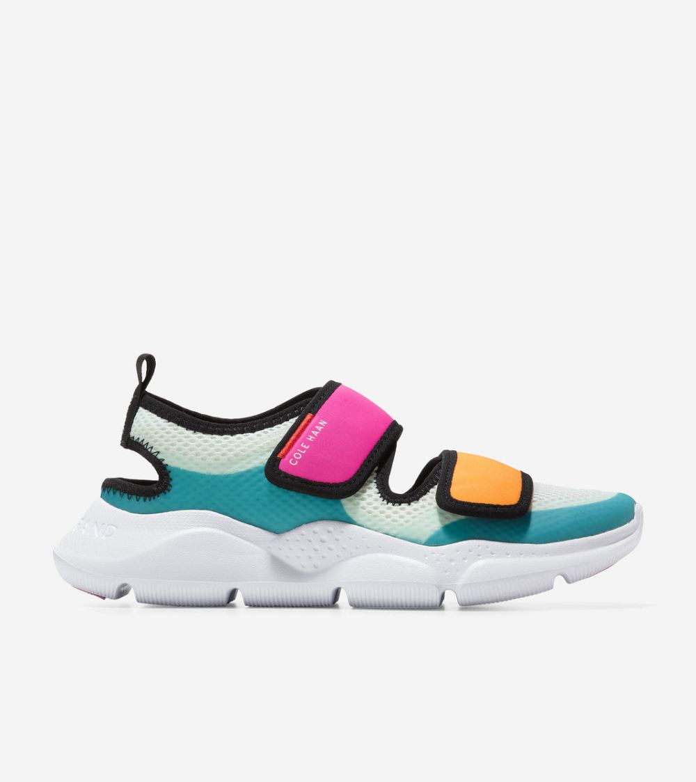 Cole Haan Women's ZEROGRAND Radiant Sport Sandal - Blue Algae-Yellow-Fuchsia | Canada Outlet