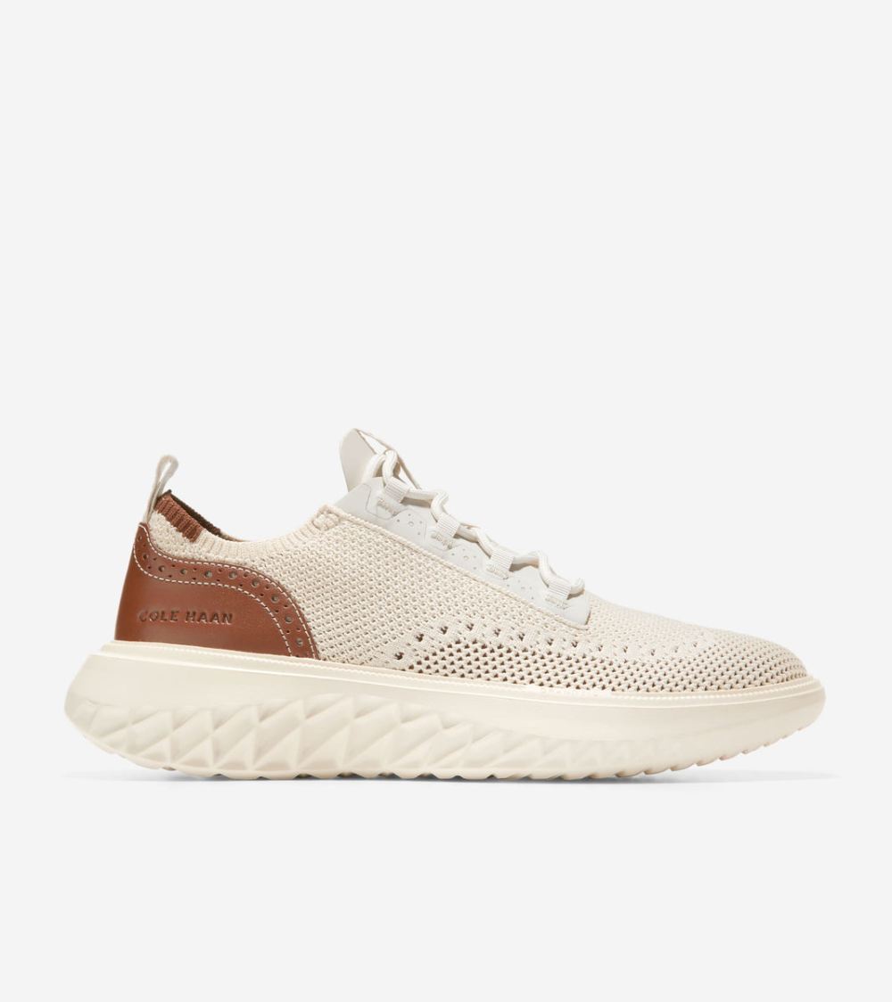 Cole Haan Men's ZEROGRAND WFA Oxfords - Silver Birch Stitchlite Dark Sequoia-Ivory | Canada Outlet