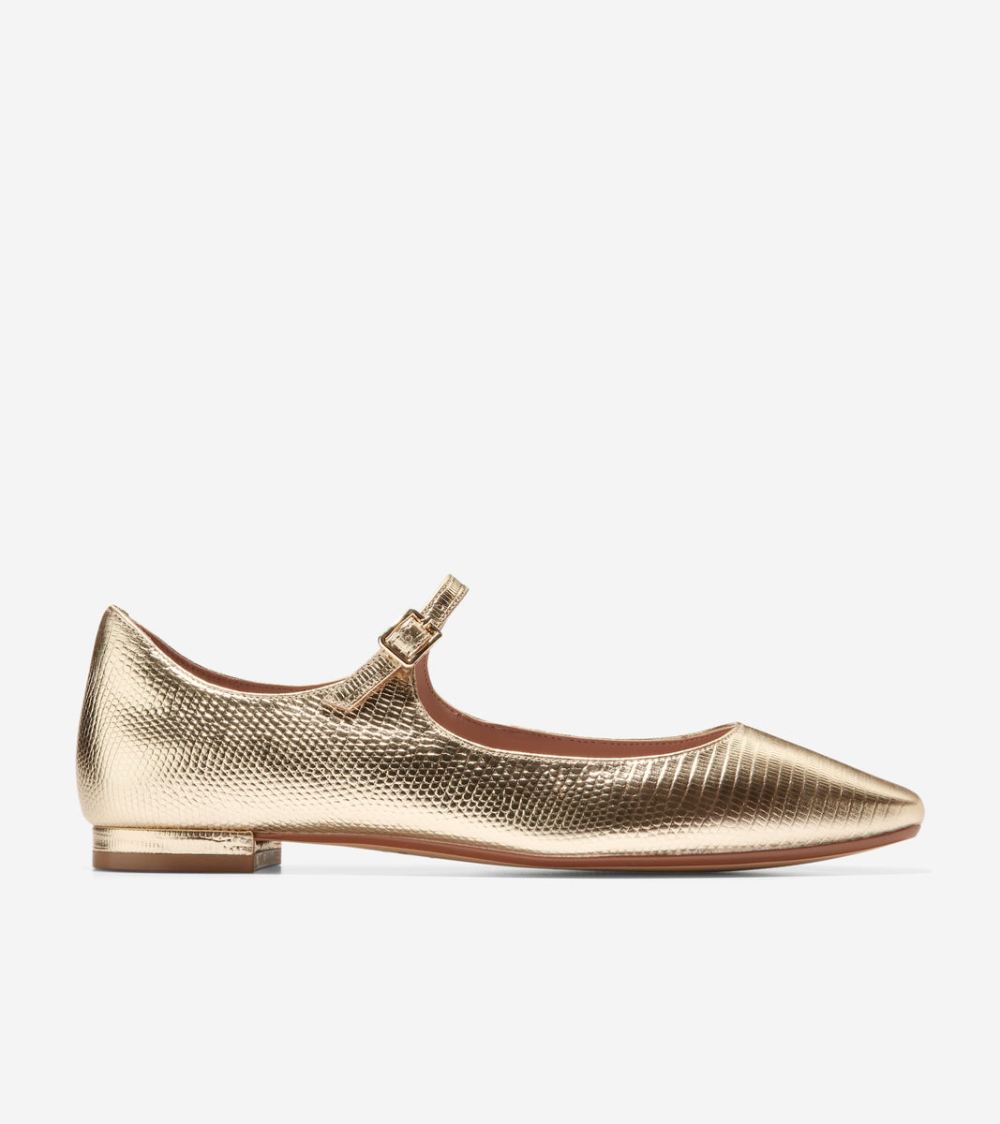 Cole Haan Women's Bridge MaryJane Ballet - Gold Lizard Print-Gold | Canada Outlet
