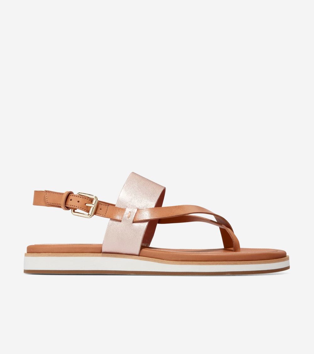Cole Haan Women's Mandy Thong Sandal - Pecan-Rose Gold | Canada Outlet