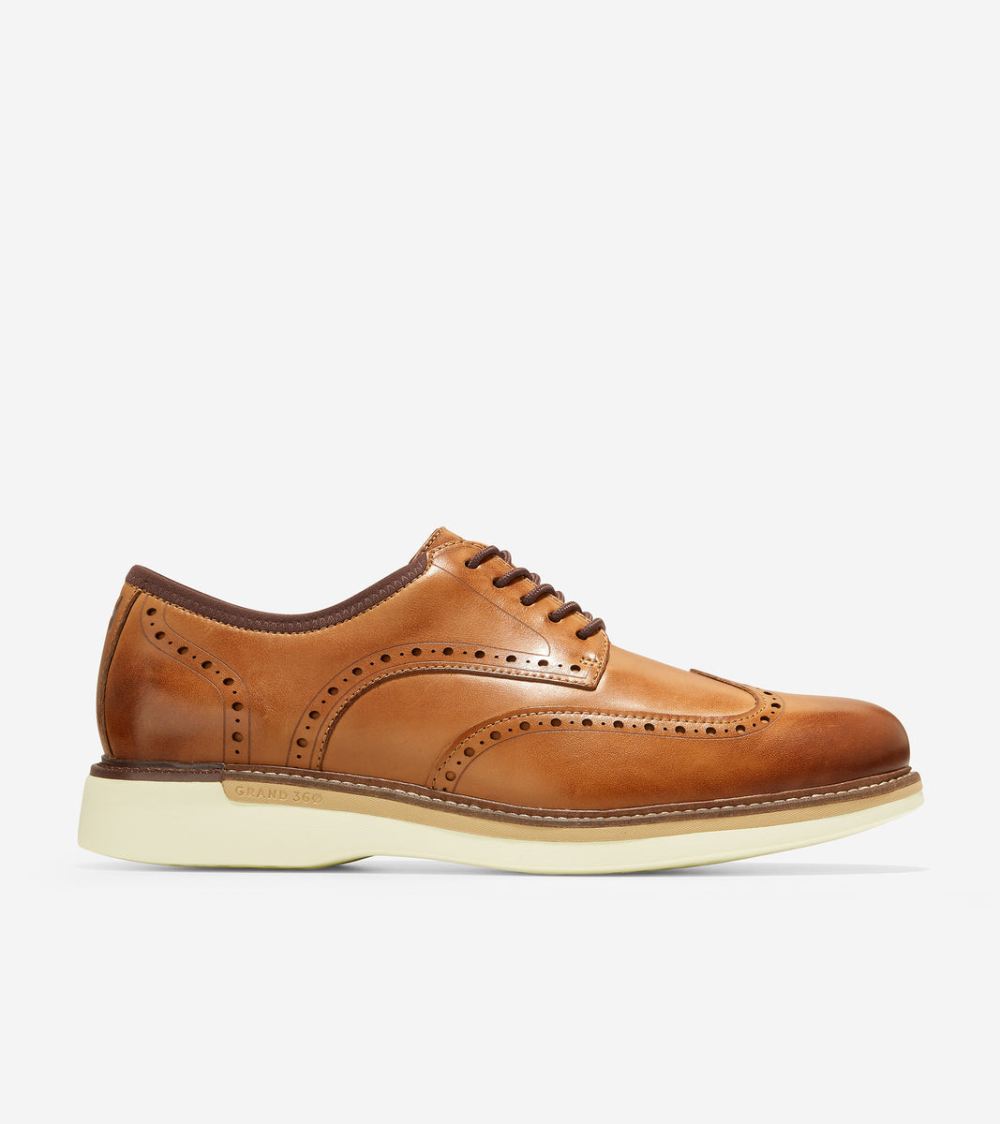 Cole Haan Men's Grand Ambition Wingtip Oxford - British Tan | Canada Outlet