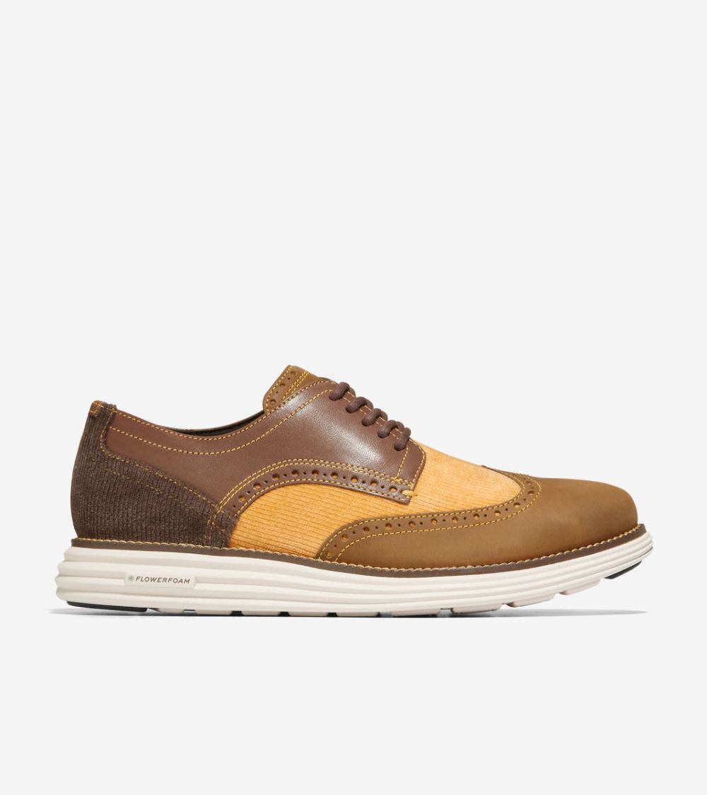 Cole Haan Men's OriginalGrand Wingtip Oxfords - Chestnut-Golden Toffee-Ivory | Canada Outlet
