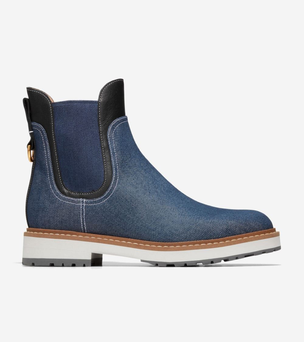 Cole Haan Women's Greenwich Bootie - Blue Denim-Ivory | Canada Outlet