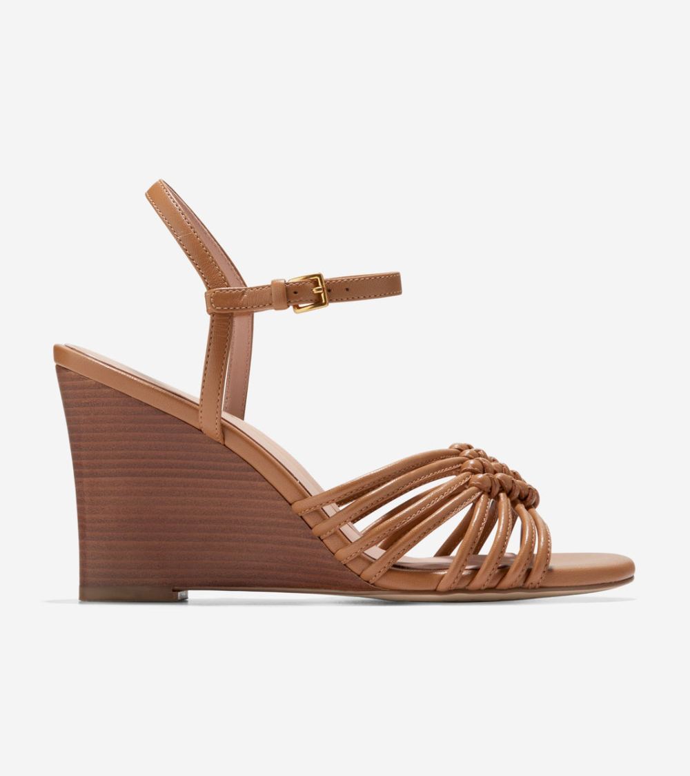 Cole Haan Women's Jitney Knot Wedge Sandals - Pecan Brown | Canada Outlet