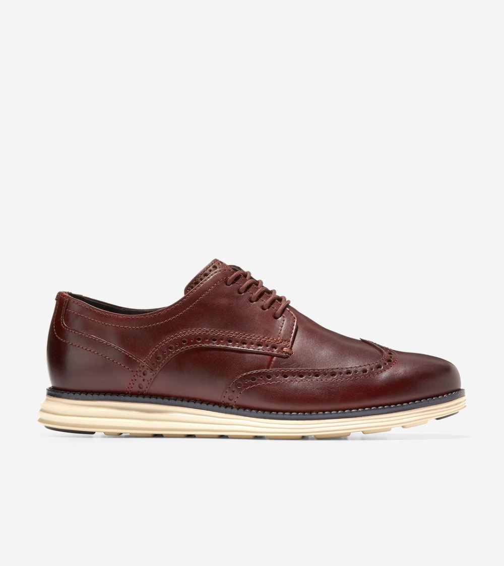 Cole Haan Men's OriginalGrand Wingtip Oxford - Burnt Henna-Alabaster-Grey | Canada Outlet