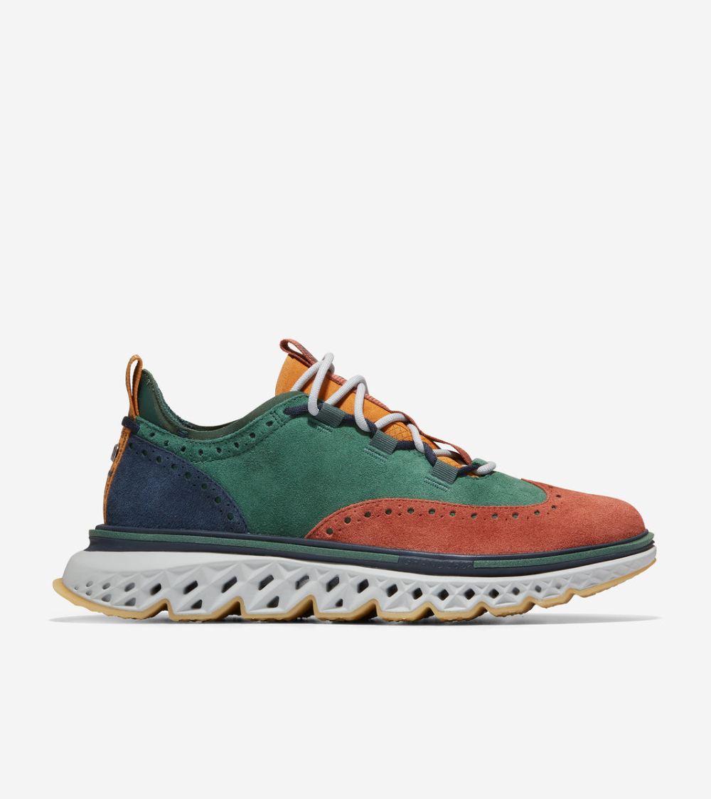 Cole Haan Men's 5.ZEROGRAND Wingtip Oxford - Green-Sequoia-Navy-Harbor Mist | Canada Outlet