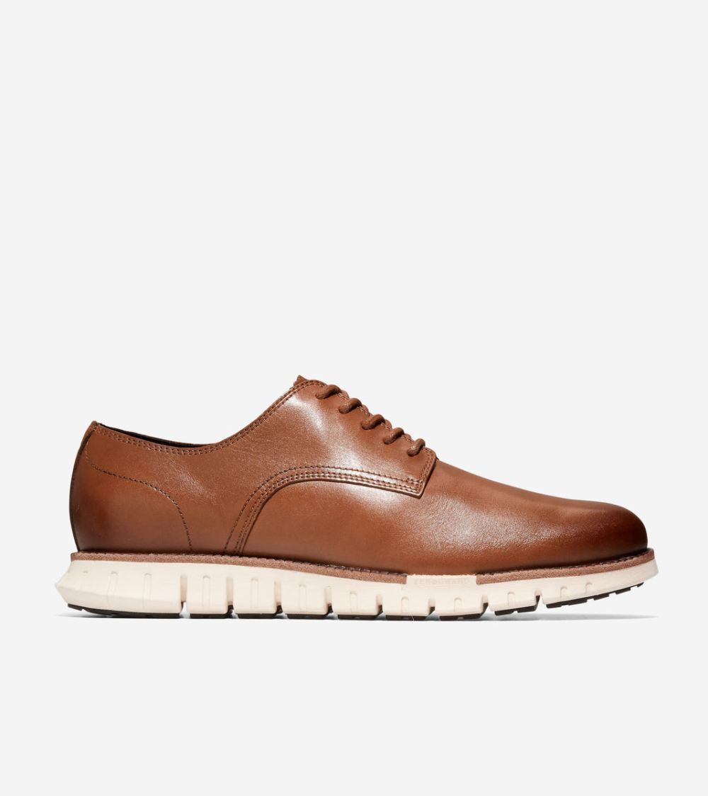 Cole Haan Men's ZEROGRAND Remastered Plain Toe Oxfords - British Tan-Ivory | Canada Outlet