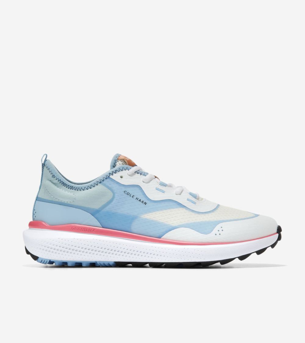Cole Haan Women's ZEROGRAND Fairway Golf Shoe - Optic White-Blue Bell-Sun Kissed Coral | Canada Outlet