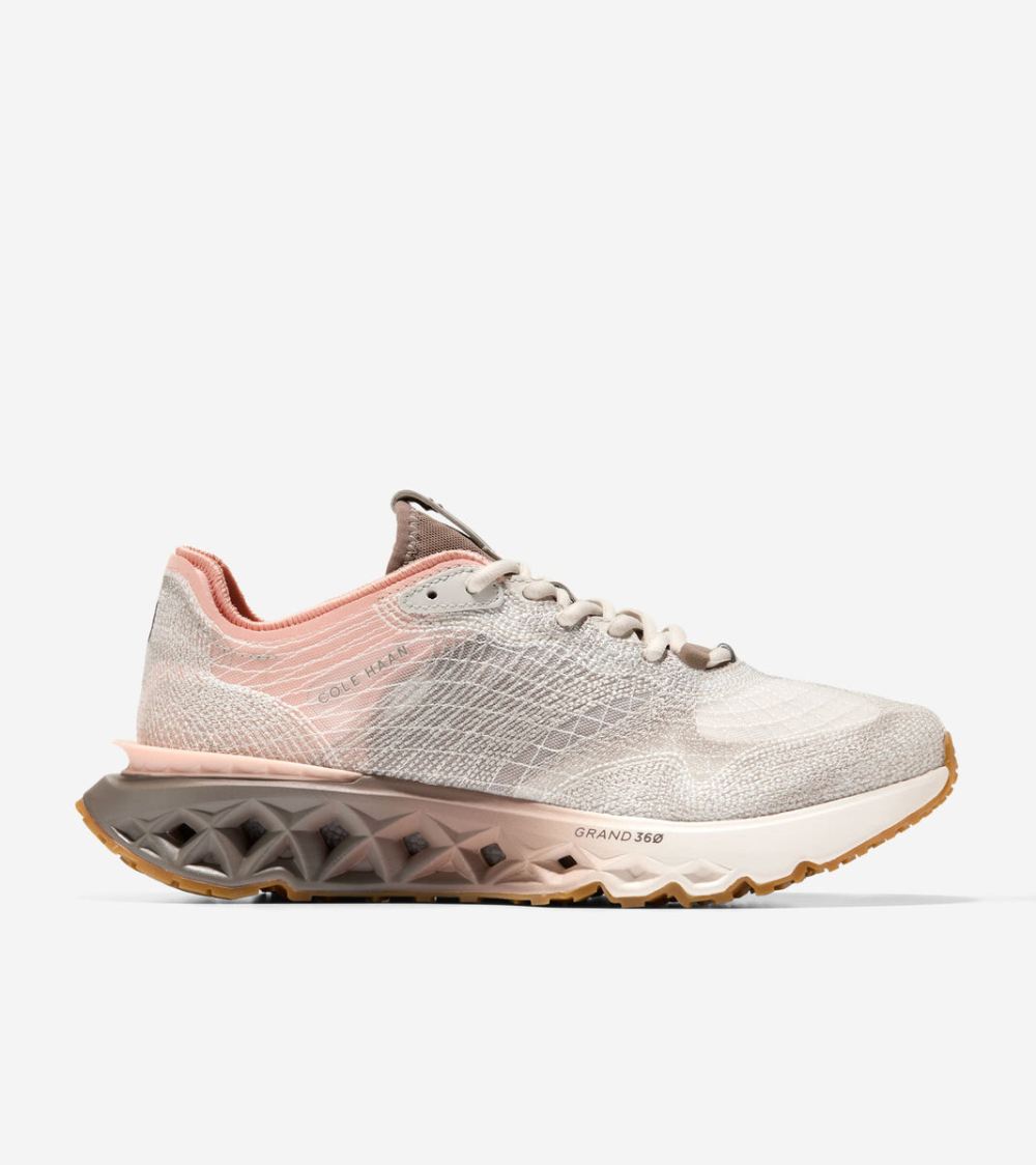 Cole Haan Men's 5.ZEROGRAND Embrostitch Running Shoes - Ivory-Rose Cloud-Irish Coffee | Canada Outlet