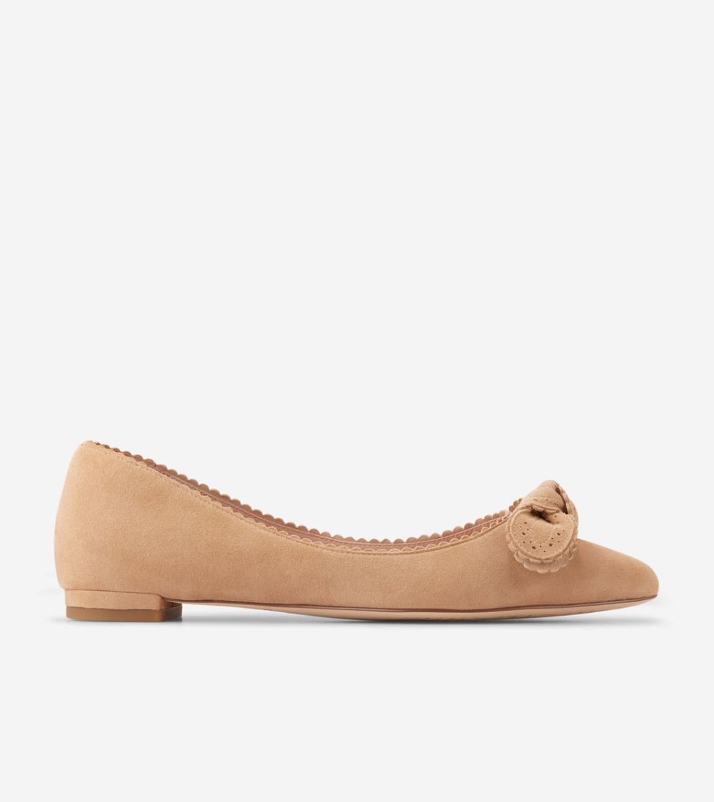 Cole Haan Women's Bellport Bow Skimmer Flats - Blush Tan | Canada Outlet