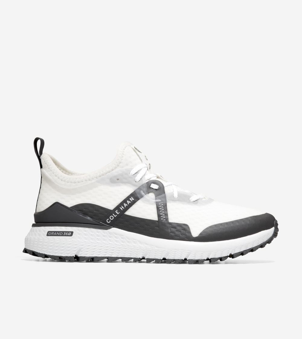 Cole Haan Men's ZEROGRAND Overtake Golf Shoe - White-Grey Pinstripe | Canada Outlet