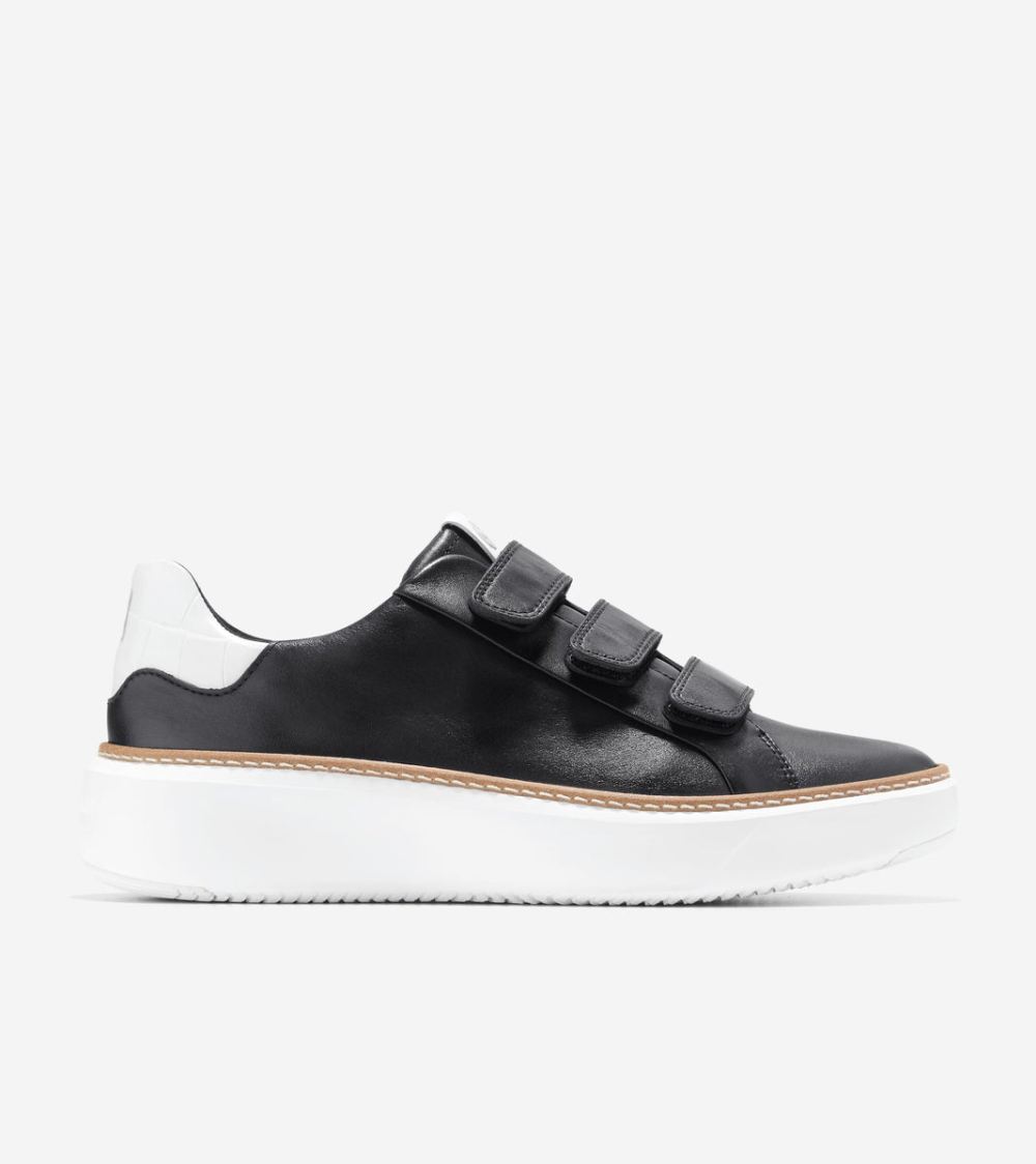 Cole Haan Women's GrandPro Topspin Triple Strap Sneakers - Black-Optic White Croc | Canada Outlet