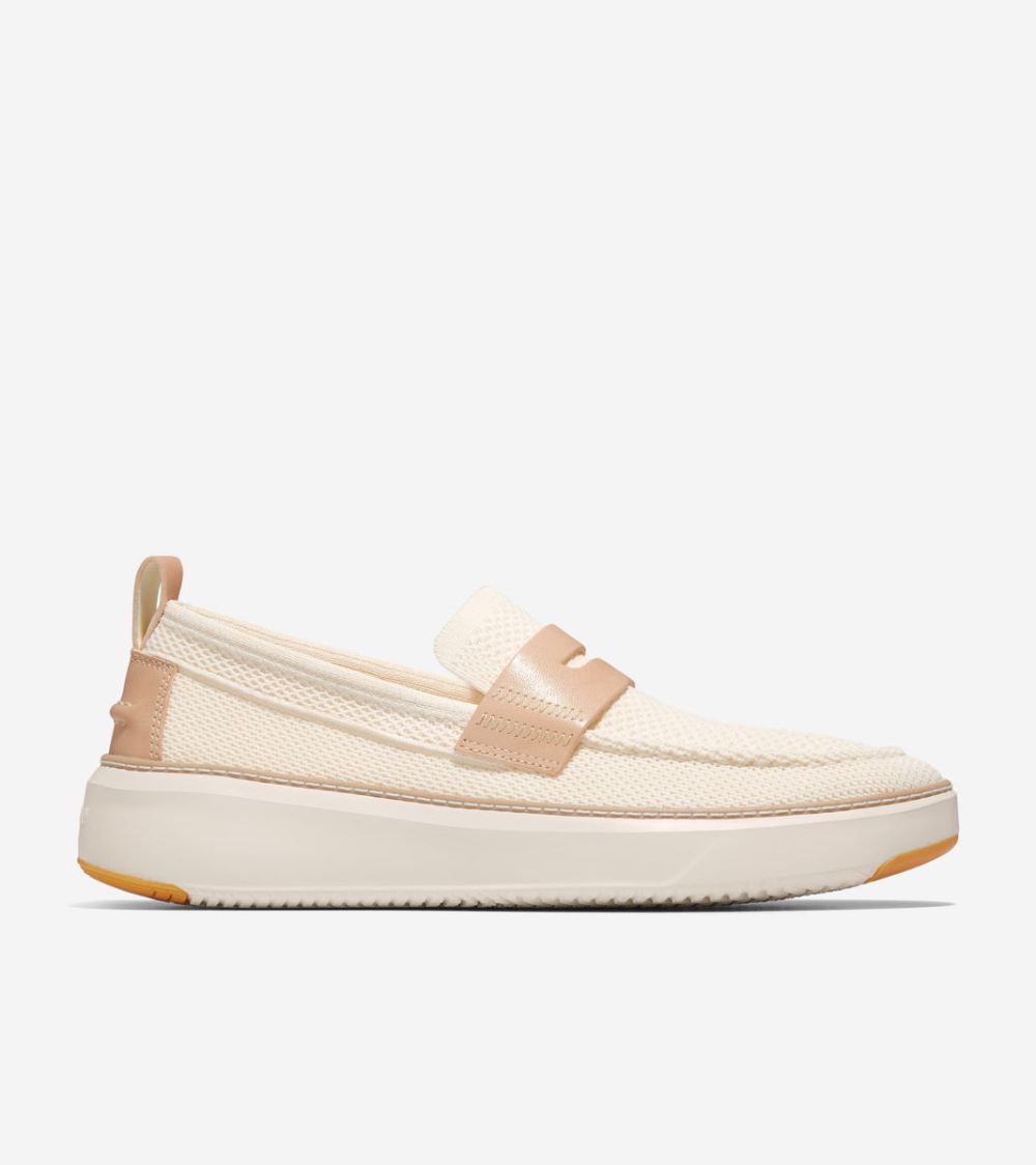 Cole Haan Men's GrandPro Topspin Penny Loafer - Ivory-Barley Beige Stitchlite | Canada Outlet