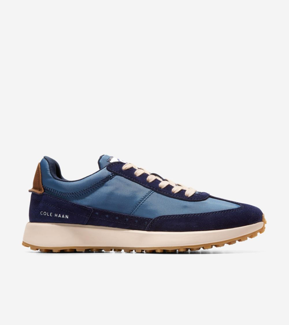Cole Haan Men's Grand Crosscourt Midtown Sneakers - Ensign Blue-Evening Blue Suede-Oat | Canada Outlet