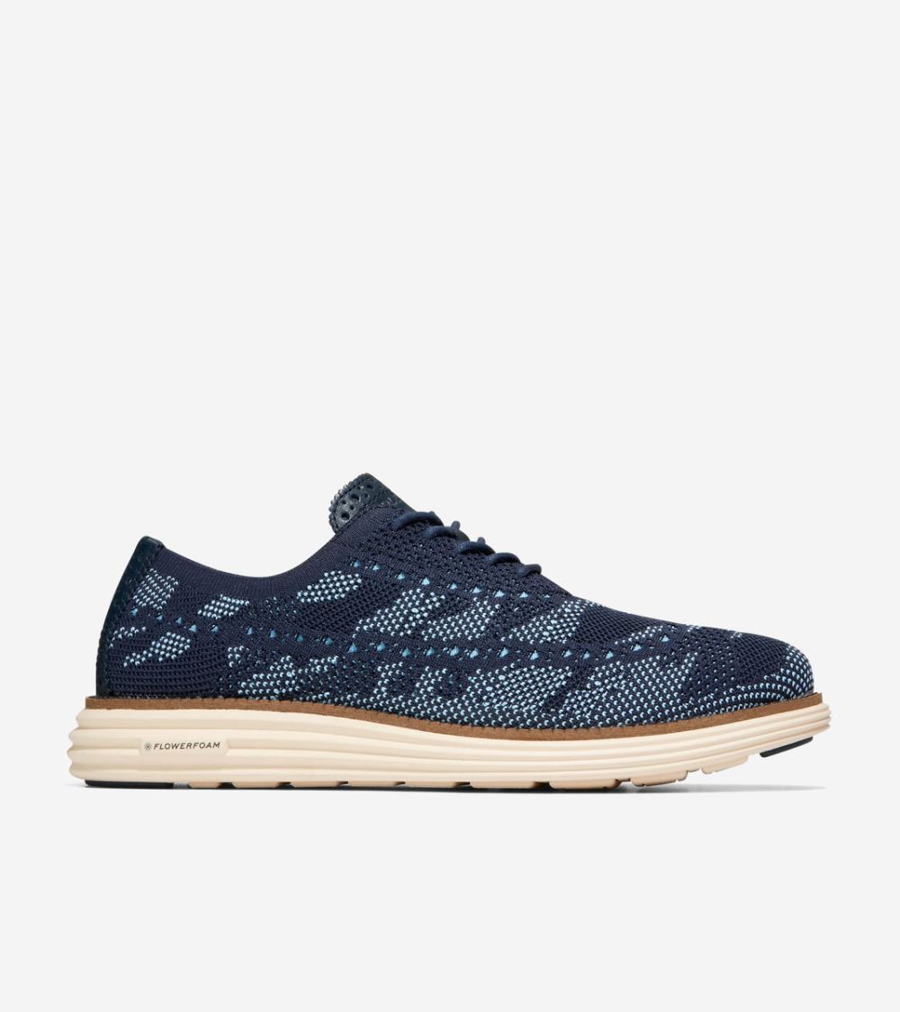 Cole Haan Men's OriginalGrand Remastered Wingtip Oxfords - Blue Bell-Navy Blazer Camo Stitchlite | Canada Outlet