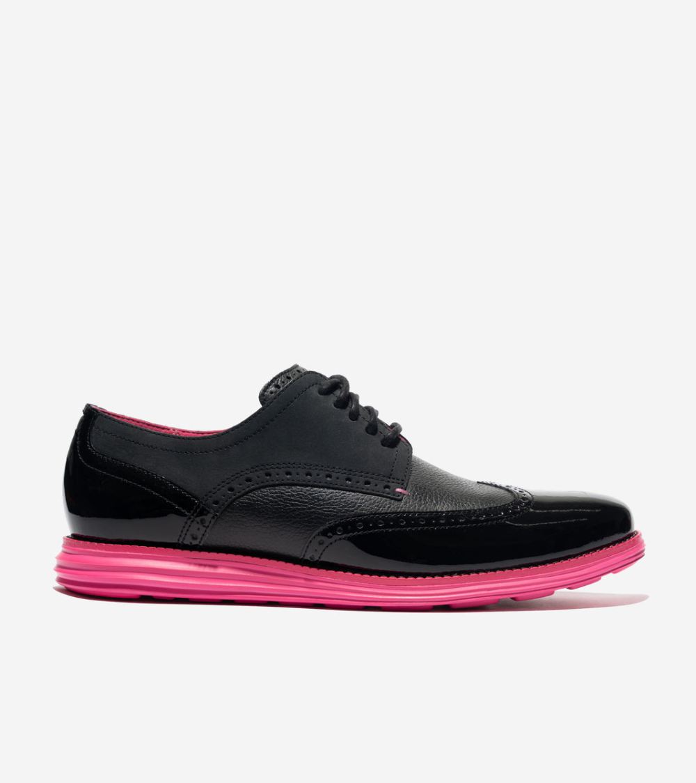 Men's Cole Haan x PHANTACi OriginalGrand Wingtip Oxford - BLACK/PHANTACI PINK | Canada Outlet