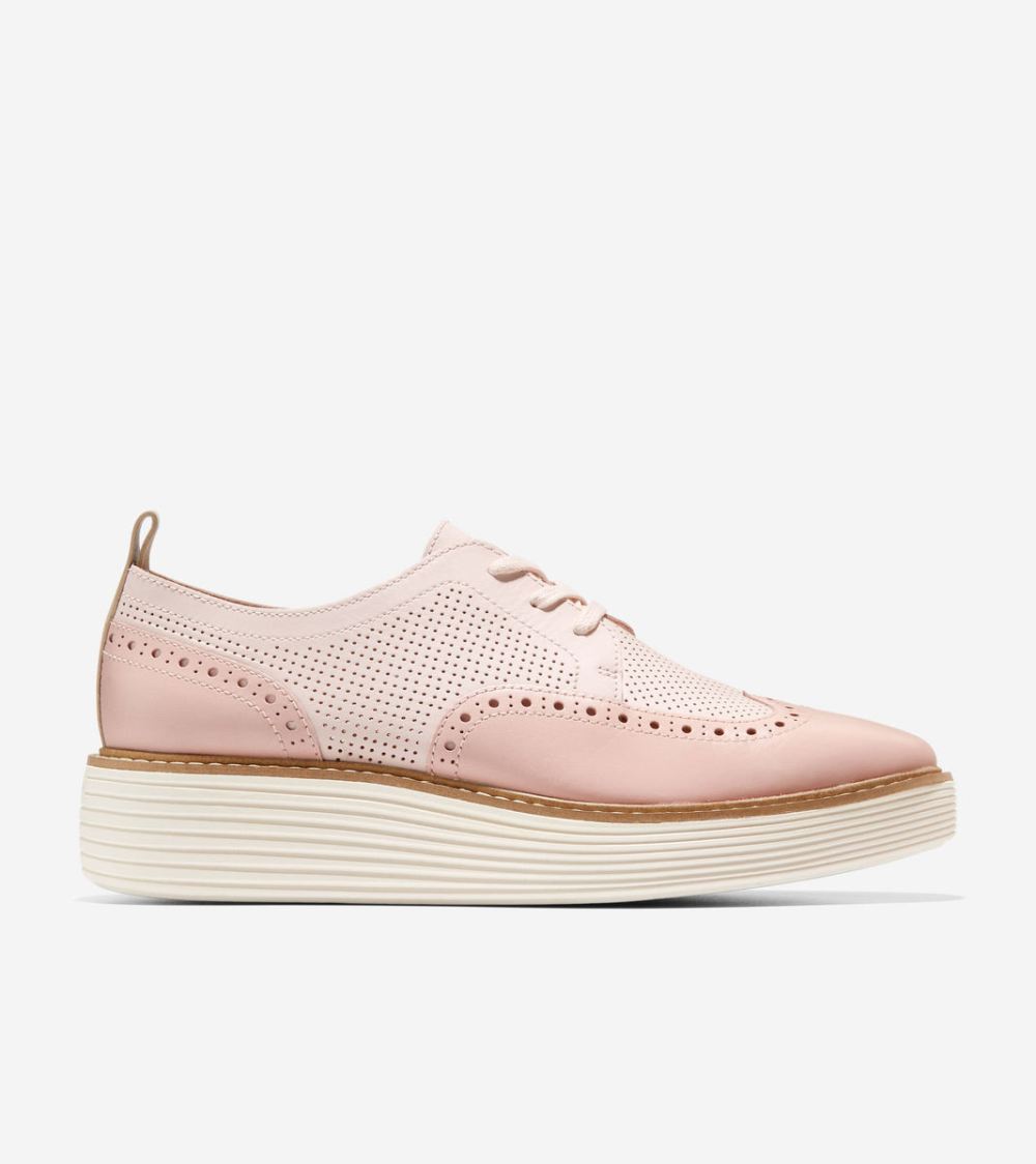 Cole Haan Women's OriginalGrand Platform Wingtip Oxford - Rosewater-Rose Smoke-Ivory | Canada Outlet