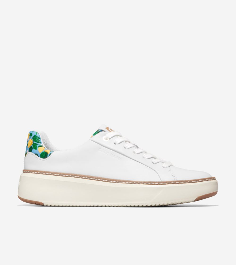 Cole Haan Women's GrandPro Topspin Sneaker - Optic White-Azure Lemon | Canada Outlet