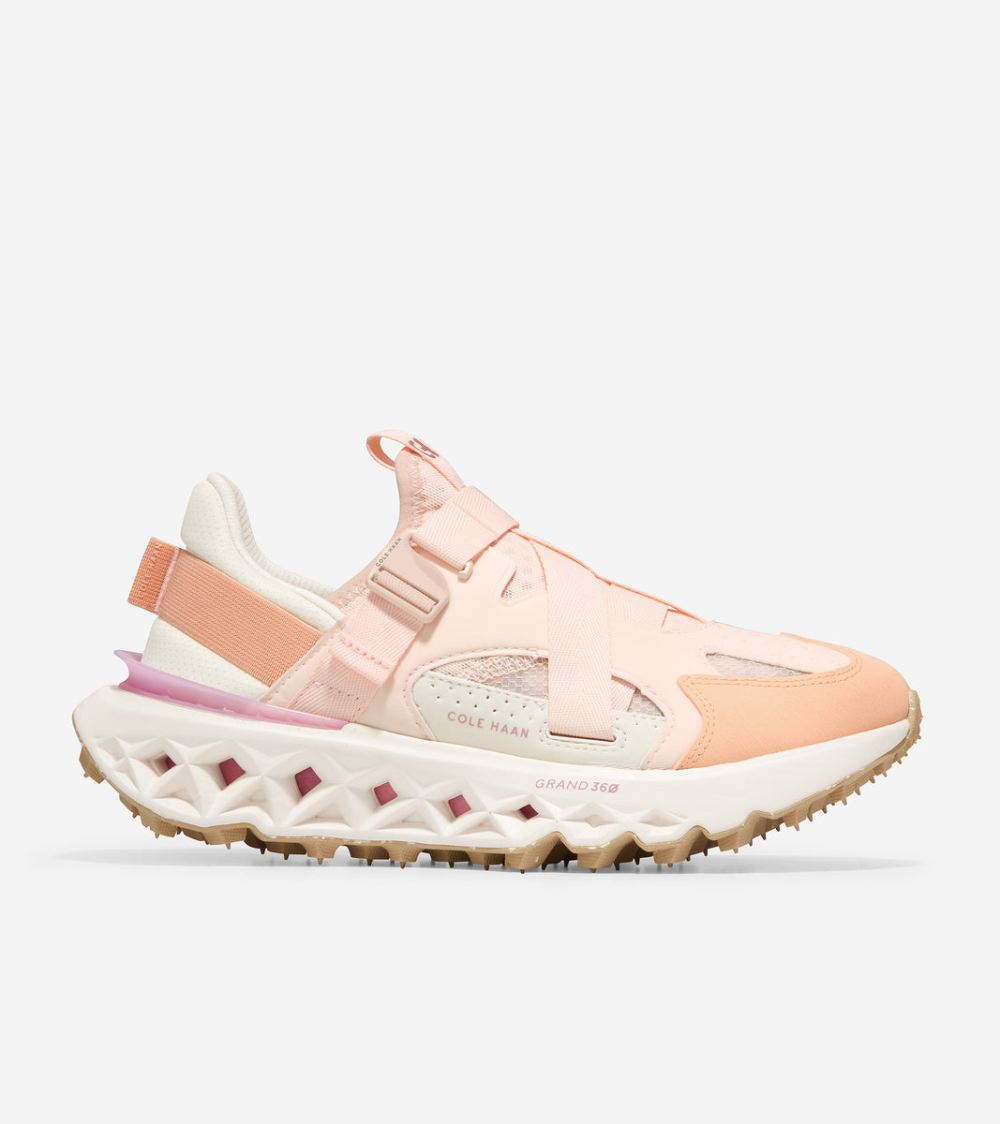 Cole Haan Women's 5.ZEROGRAND Monk Strap Running Shoe - Silver Peony-Peach Fuzz-Ivory | Canada Outlet