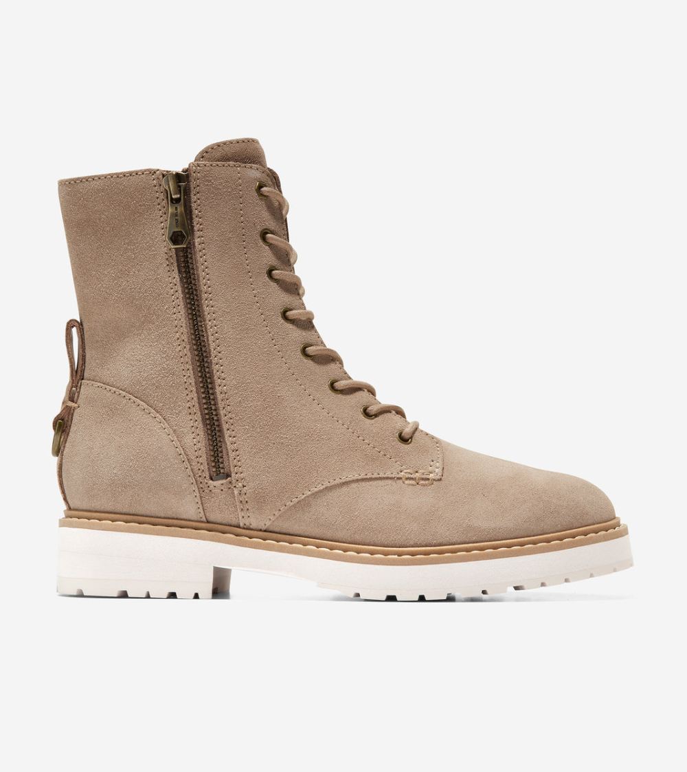 Cole Haan Women's Greenwich Lace-Up Bootie - Latte-Antique Brass | Canada Outlet