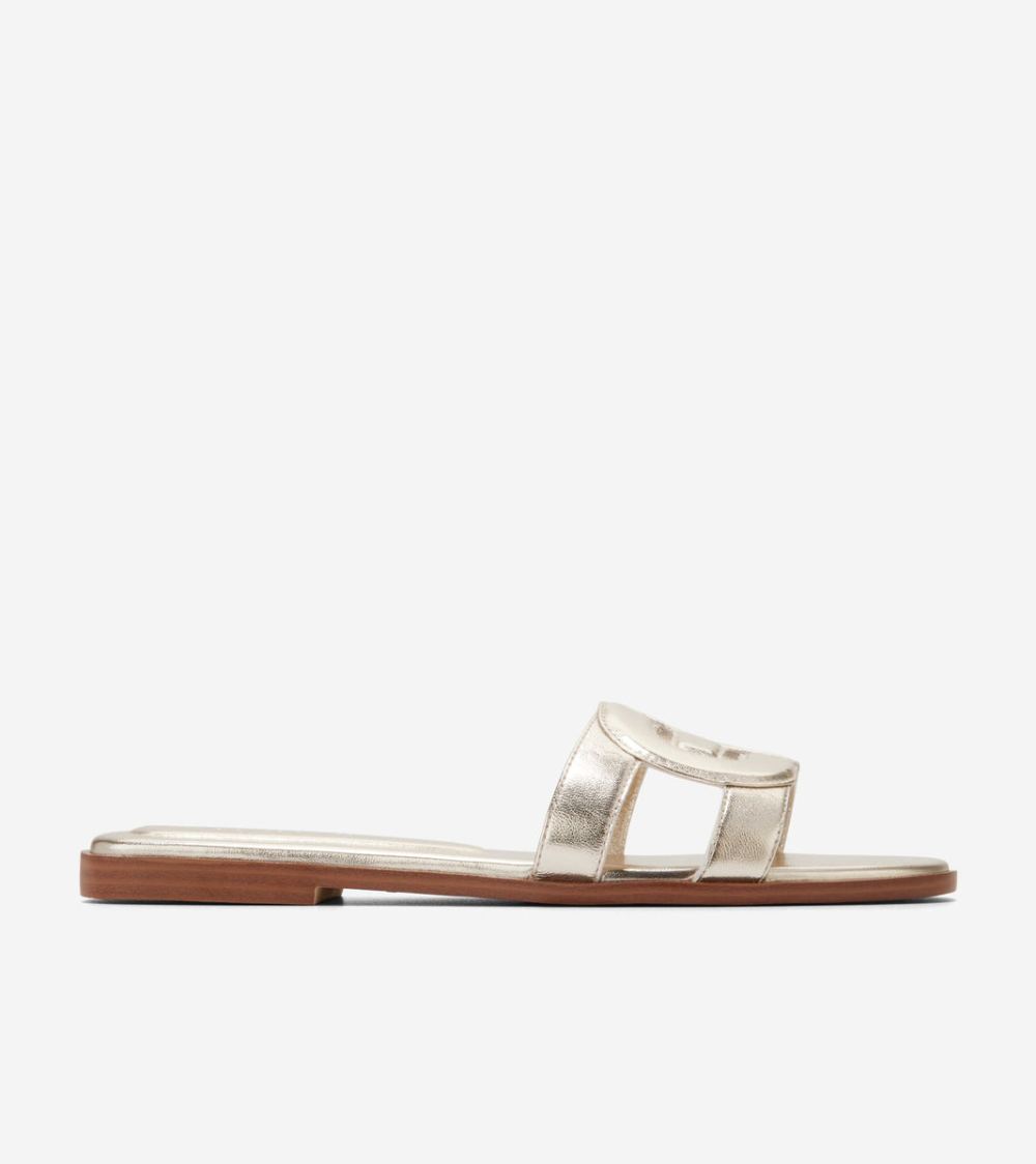 Cole Haan Women's Chrisee Slide Sandals - Soft Gold | Canada Outlet