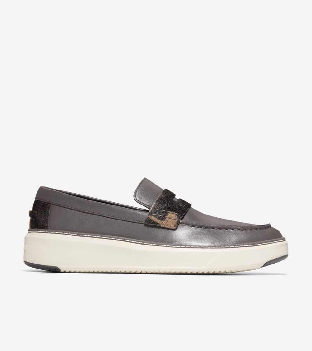 Cole Haan Men's GrandPro Topspin Penny Loafer - Dark Pavement-Ivory | Canada Outlet