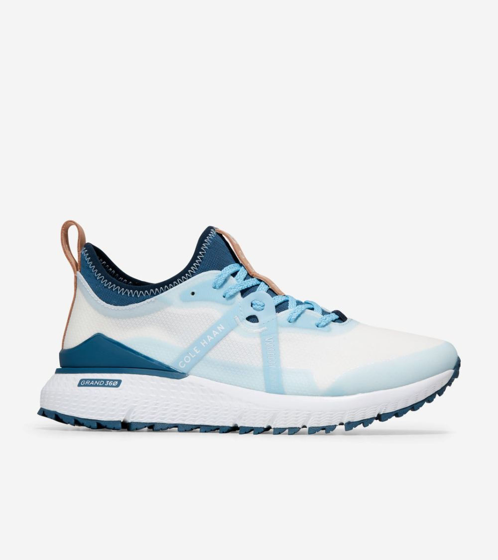 Cole Haan Men's ZEROGRAND Overtake Golf Shoe - Optic White-Ensign Blue-Blue Bell | Canada Outlet