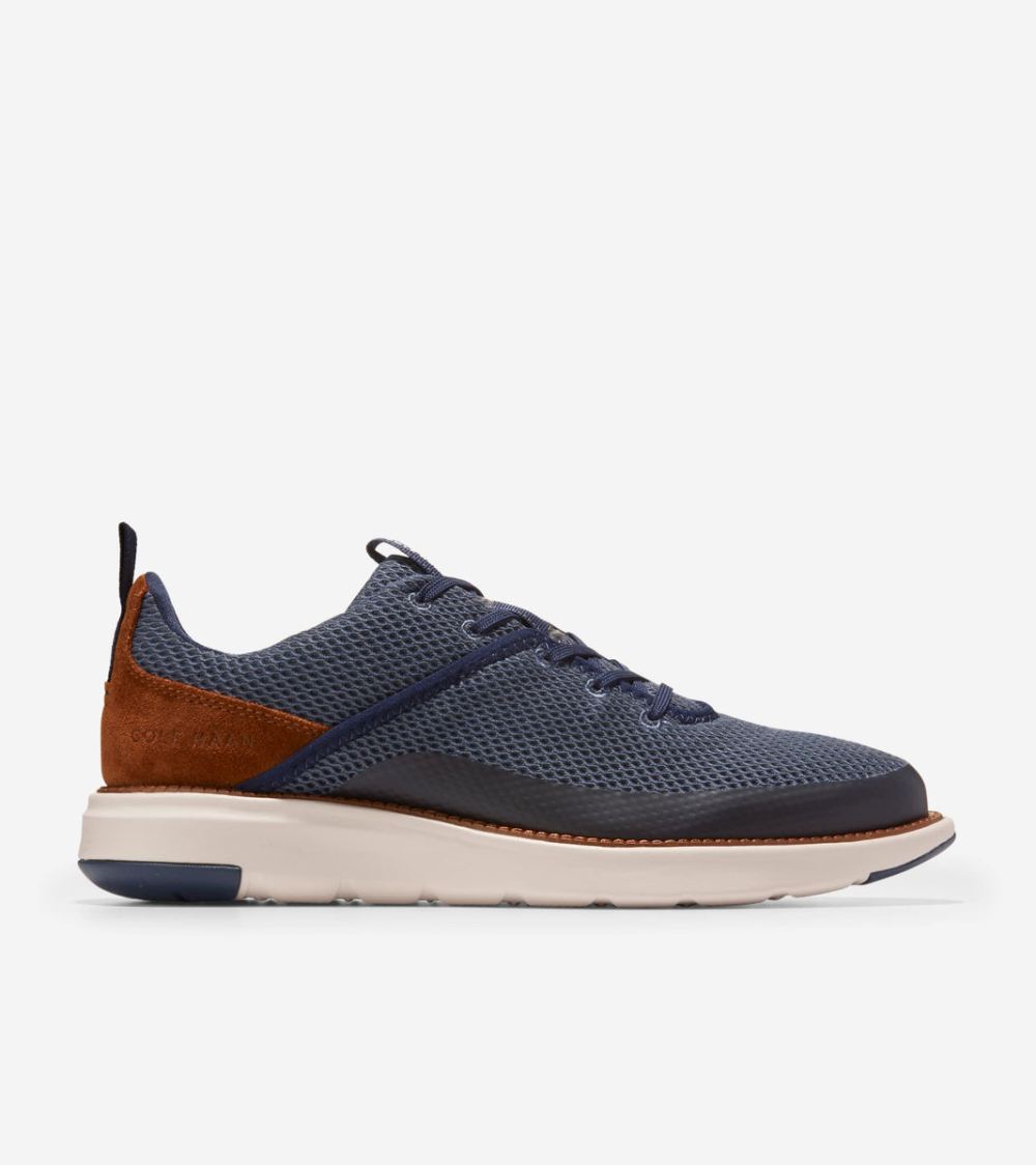 Cole Haan Men's Grand Atlantic Sneaker - Marine Blue Knit-British Tan | Canada Outlet