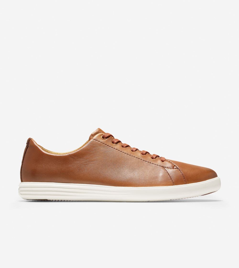 Cole Haan Men's Grand Crosscourt Sneaker - Tan Leather Burnished | Canada Outlet