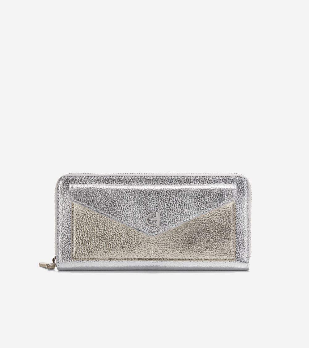 Cole Haan Continental Wallet - Silver-Gold Colorblock | Canada Outlet