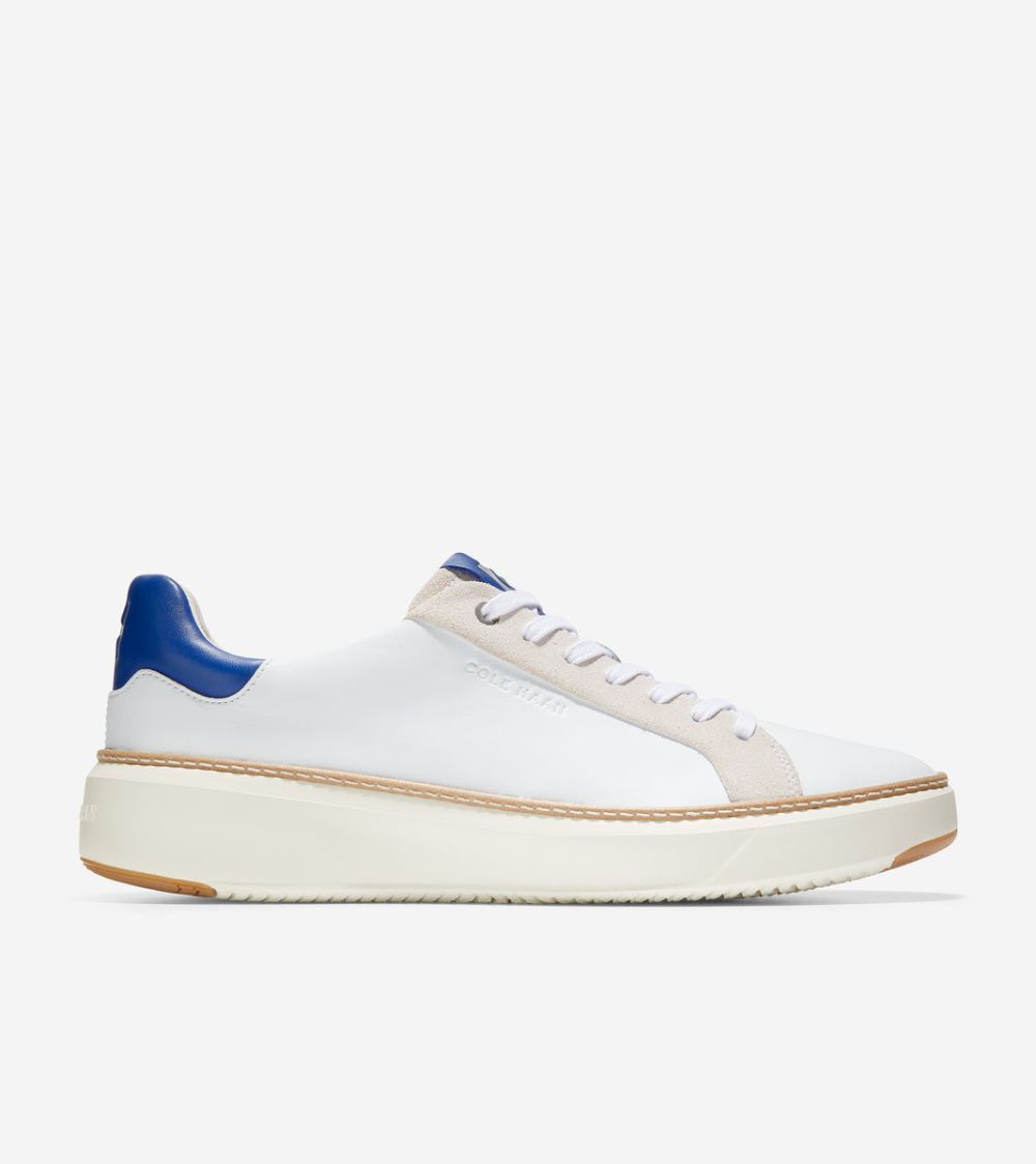 Cole Haan Men's GrandPro Topspin Sneaker - Optic White-Pacific Blue | Canada Outlet