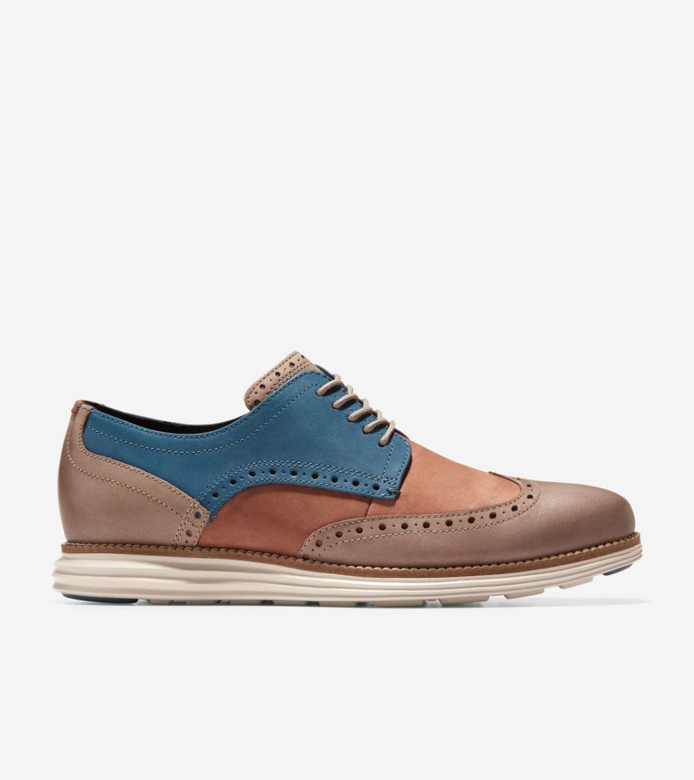 Cole Haan Men's OriginalGrand Wingtip Oxford - Dark Sequoia-Irish Coffee-Ensign Blue | Canada Outlet