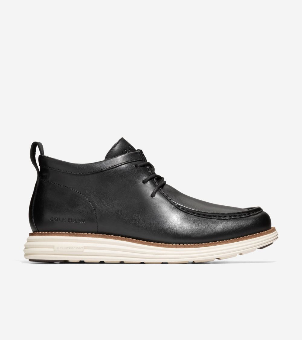 Cole Haan Men's OriginalGrand Moc Toe Chukka Boot - Black-Natural-Ivory | Canada Outlet