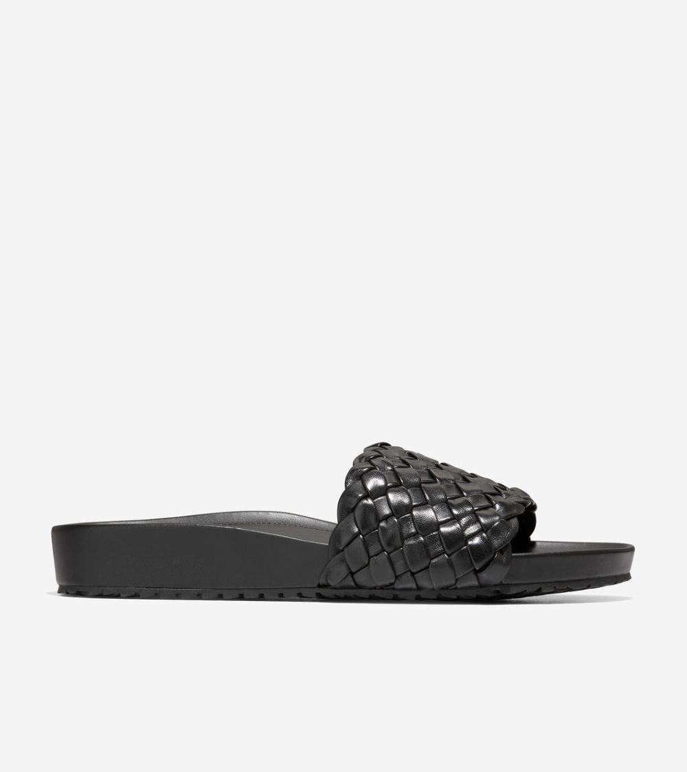 Cole Haan Women's Mojave Slide Sandal - Black Leather | Canada Outlet