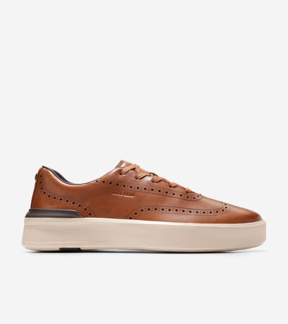 Cole Haan Men's GrandPro Crew Wingtip Sneaker - British Tan-Birch | Canada Outlet