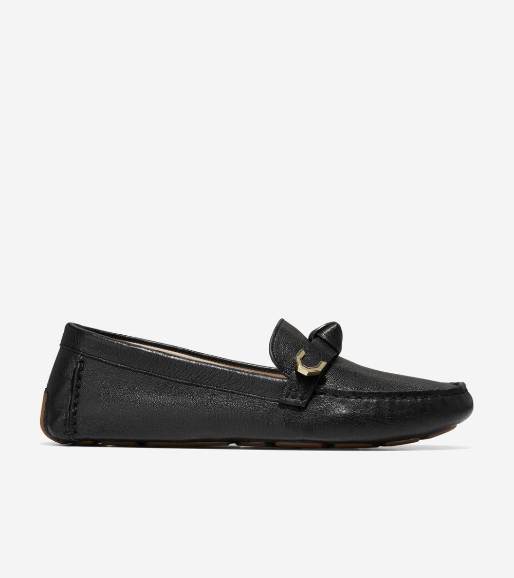 Cole Haan Women's Evelyn Bow Driver - Black Leather | Canada Outlet