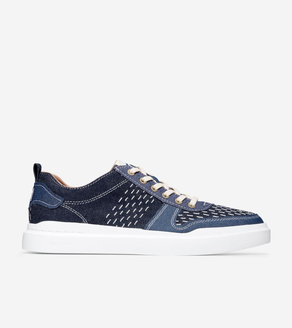 Cole Haan Men's GrandPro Rally Canvas Court Sneaker - Blue Denim-Optic White | Canada Outlet