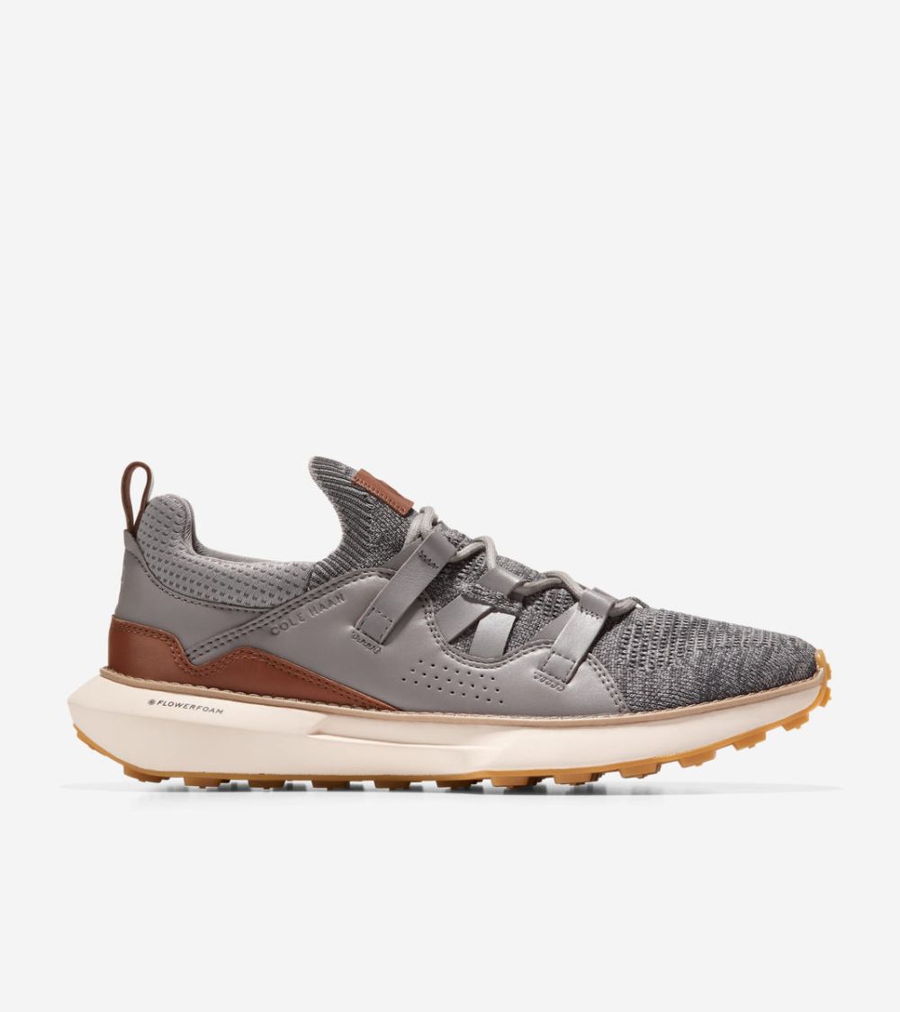Cole Haan Men's GrandMotion II Sneakers - Gray Pinstripe Stitchlite British Tan-Ivory | Canada Outlet