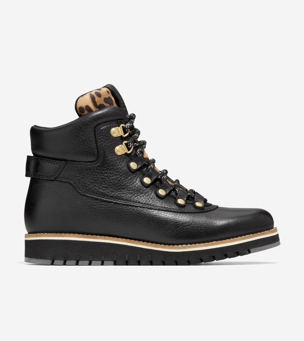 Cole Haan Women's ZEROGRAND Explore Getaway Hiker Boot - Black-Leopard Print | Canada Outlet