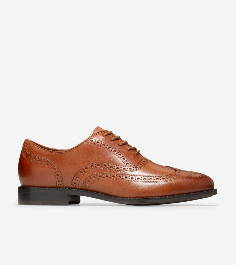 Cole Haan Men's Broadway Wingtip Oxford - British Tan-Dark Chocolate | Canada Outlet