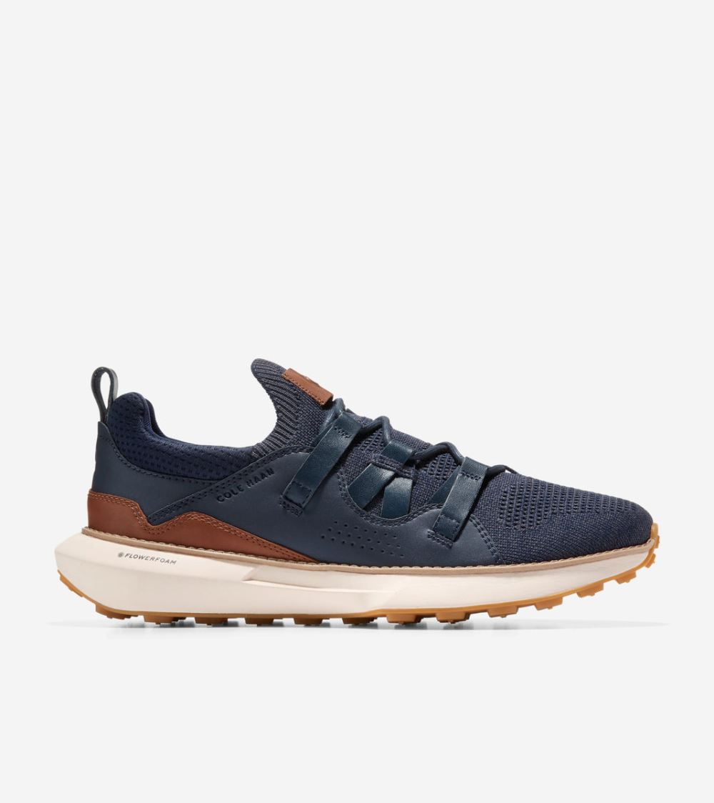 Cole Haan Men's GrandMotion II Sneakers - Navy Stitchlite Stormy Weather-British Tan-Ivory | Canada Outlet