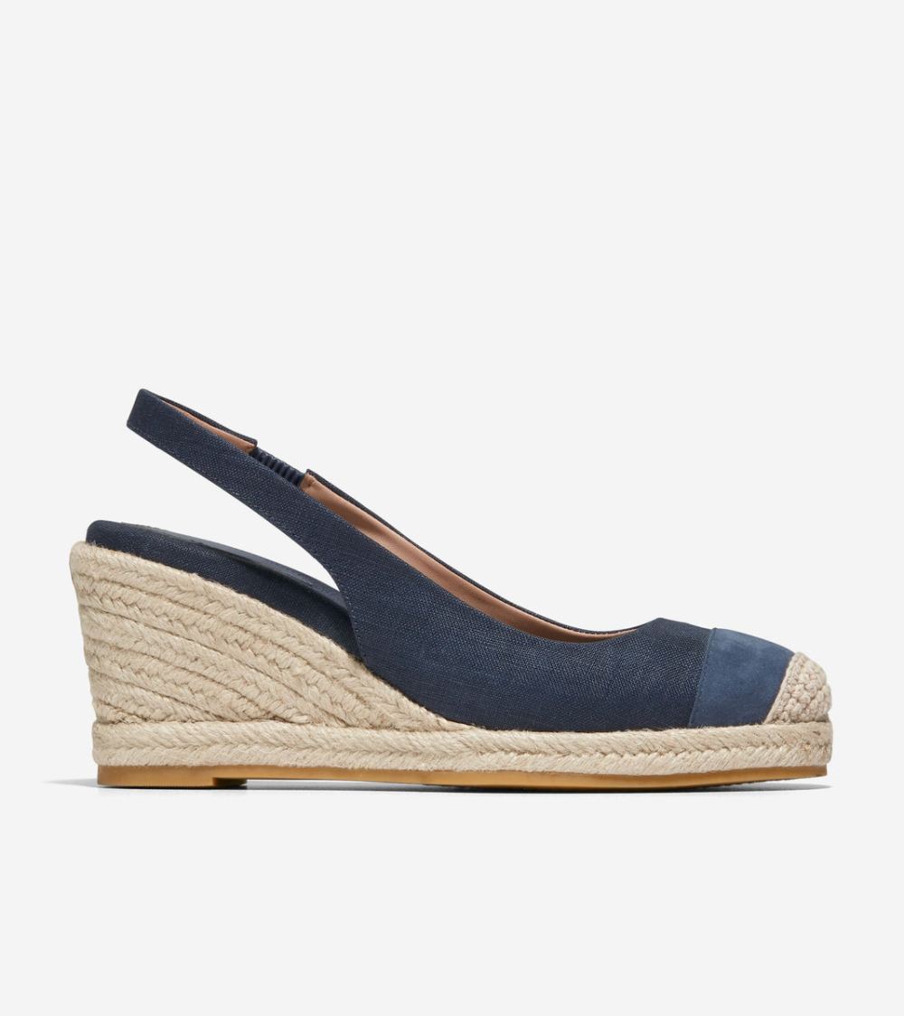 Cole Haan Women's Cloudfeel Espadrille Wedge Slingback - Navy Blazer | Canada Outlet
